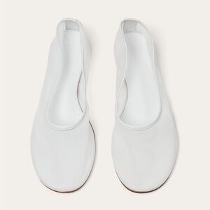 Dear Frances White Elastic-Back Ballet Flats